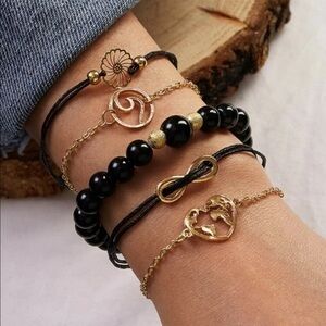 3/$30 🖤 Round Stone Tassel Bracelet set